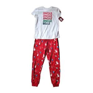 NEW! Wondershop Jingle Bells Santa Holiday 2 Pc Christmas Pajamas Women's Comfy